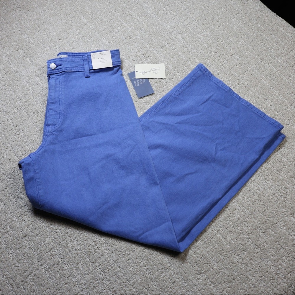 Universal Thread Womens Sailor Wide Leg Pants Blue High Rise Size 8 NWT